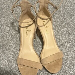 Lulu's Beige Suede Heels